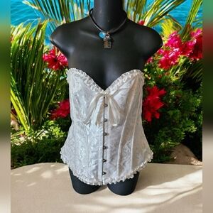 Top Melon White Corset Bustier XL